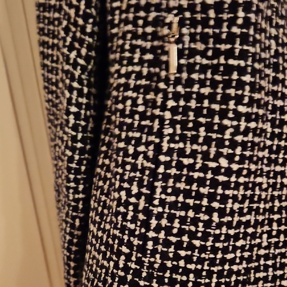 George Black and White Women's Houndstooth Zipper Jacket, Sz 14 - Picture 6 of 10